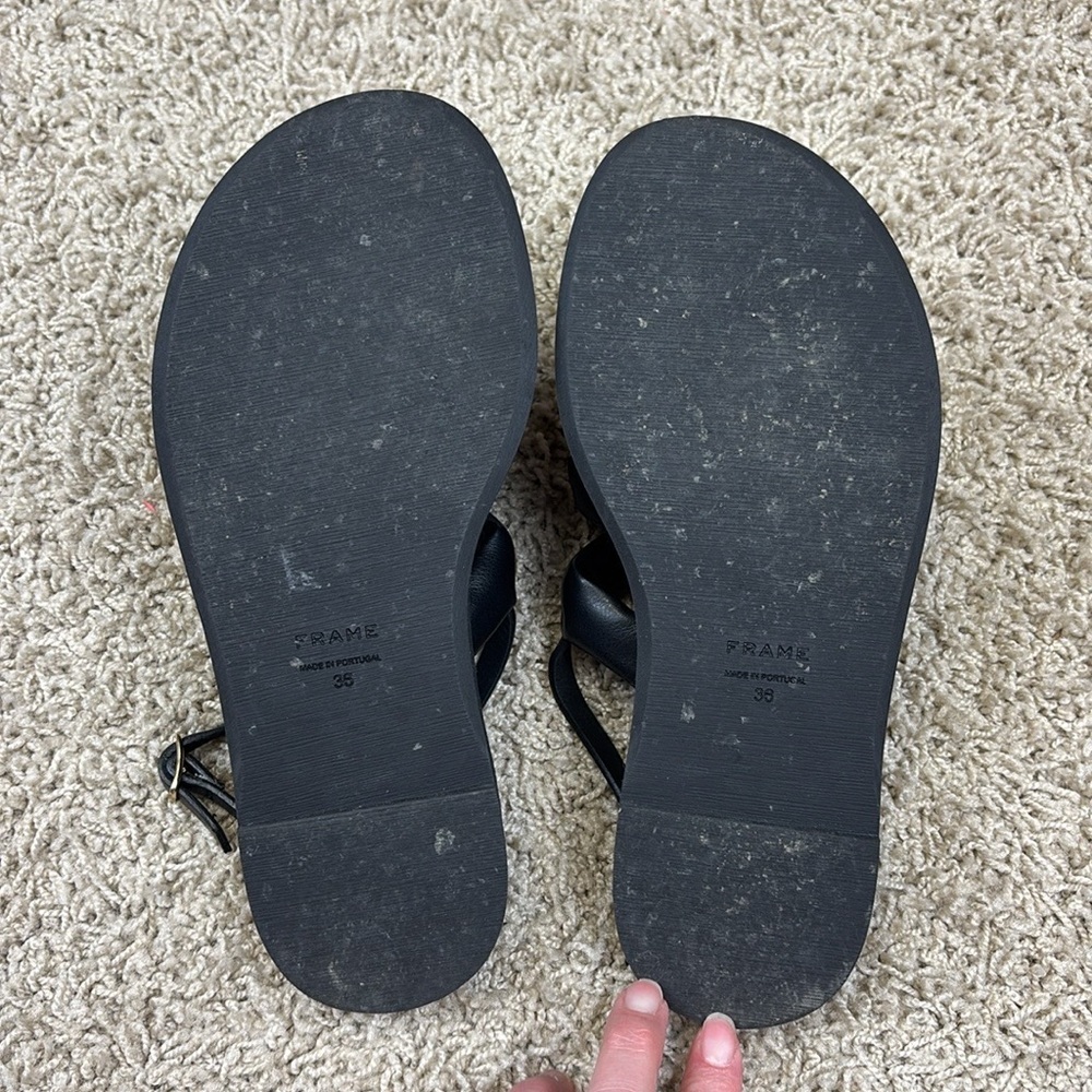 Frame black leather sandals sz 36 - Picture 5 of 6